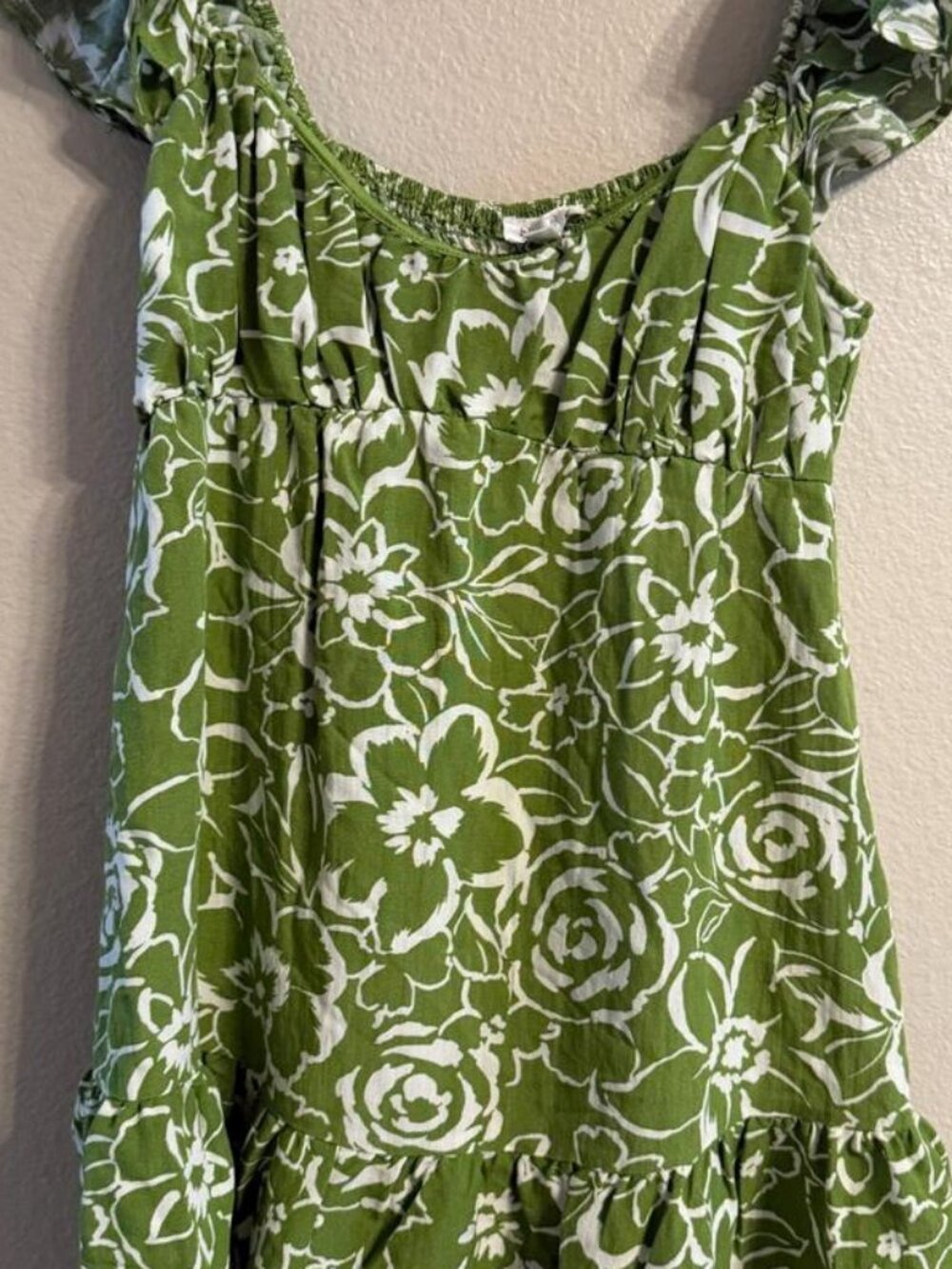 Green Floral Mini Dress